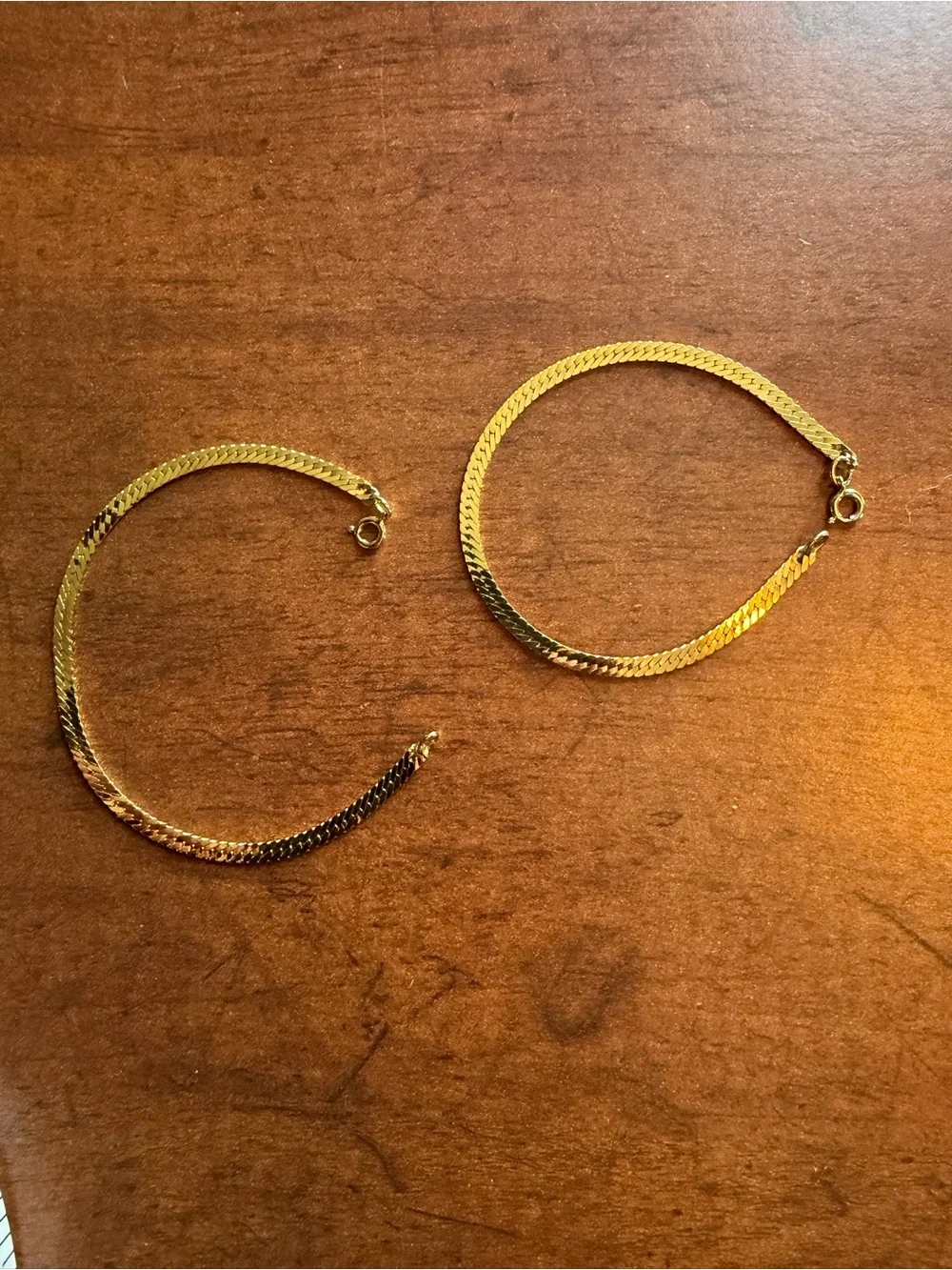 Classic Gold-Tone Herringbone Bracelet - Elegant Women's Jewelry